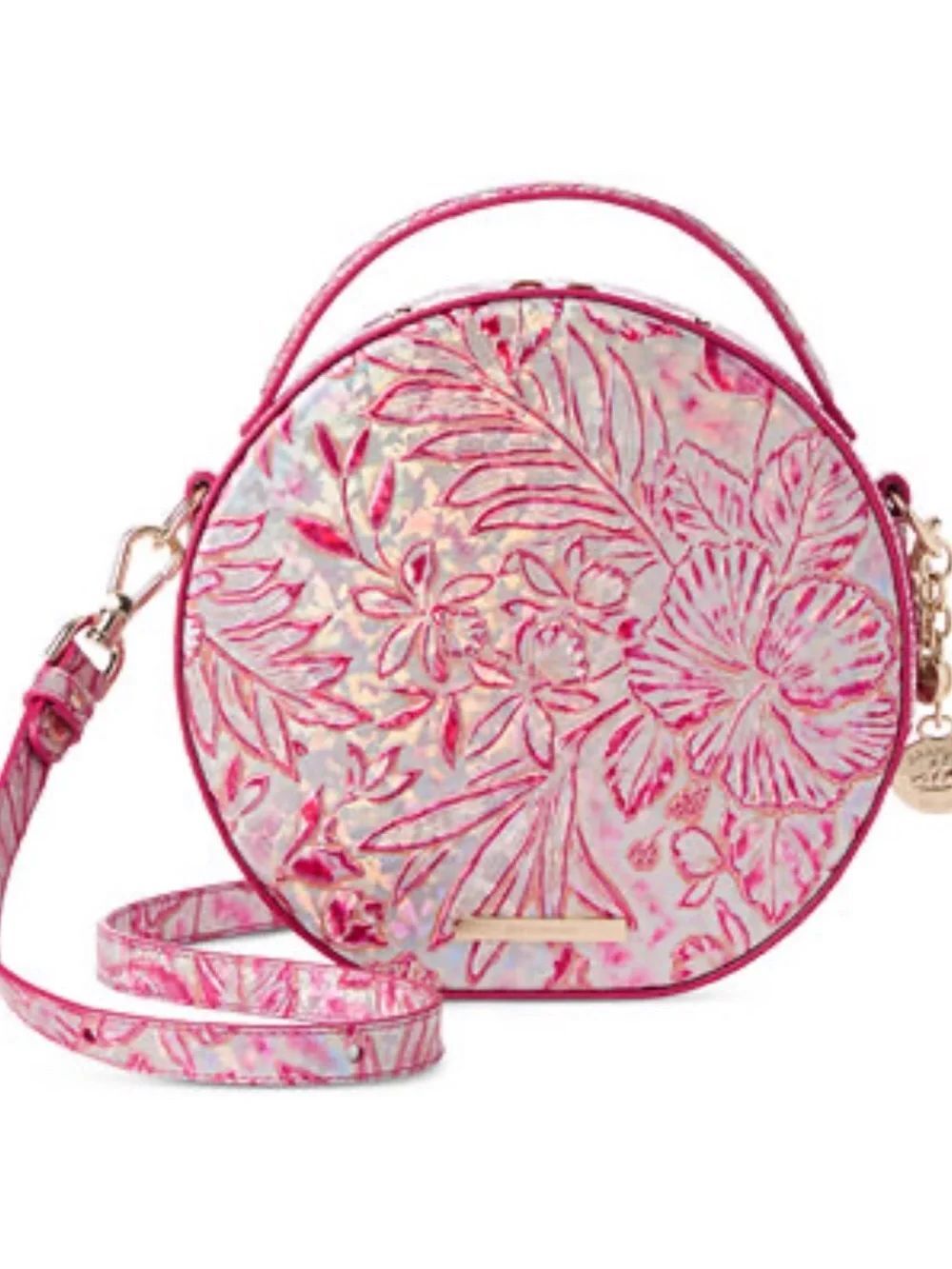 Brahmin lane coral snap dragon Round Crossbody